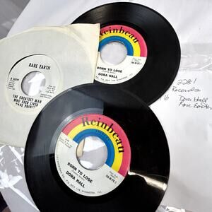 3 vinyl 45 RPM Records 2- Dora Hall Dave Prince Greatest Man who ever lived plus